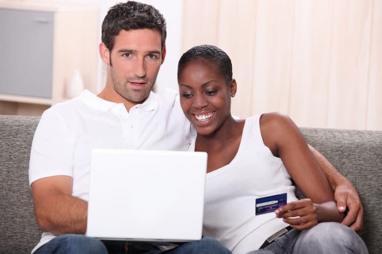 Couple buying on-line